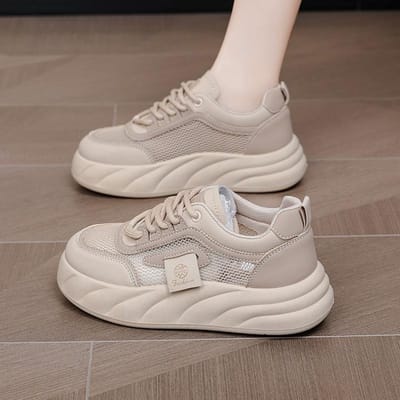 Zomer Nieuwe Ademende Witte Schoenen Dames Trendy Mesh Ademend Mode Student Sport en Vrije Tijd Damesschoenen 40 gray