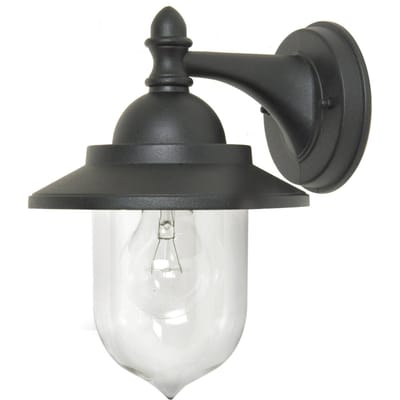 Landelijke Wandlamp - Steady Lighting - Metaal - Landelijk - E27 - L: 23cm - Voor Buiten - Woonkamer - Eetkamer - Zwart