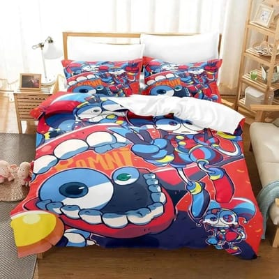 Impression 3D Dessin Animé Incroyable Cirque Numérique Collection Linge de Lit Garçons Filles Taille Jumeau Reine Roi Housse de Couette Taie d'Oreiller Lit Garçons Adulte EU single(135x200cm)