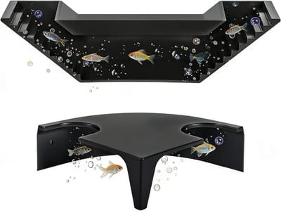 Set van 2 Onderwater Tunnels voor Aquarium, Vis- en Garnalenverstopplek, Plastic Schuilplaatsen met 2 Ingangen, Ideaal voor Aquatische Decoratie en 360° Zicht