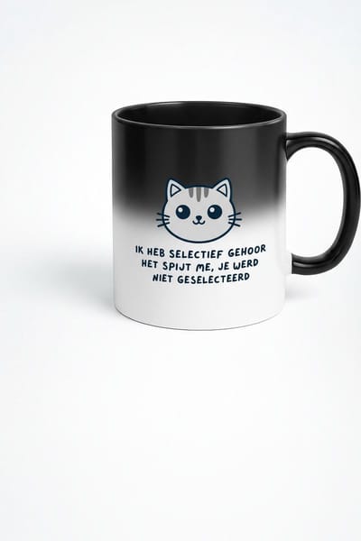 Selectief Gehoor Kat Magische Mok - Cadeau voor Kattenliefhebbers