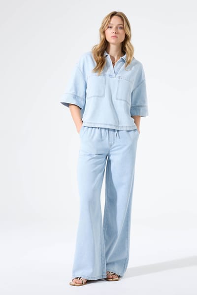 GARCIA P260317 Dames Wide Fit Jeans Blauw