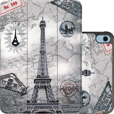 Hoes - Geschikt voor Apple iPad A16/A18 (2022/2025/2026) - 10.9 & 11 inch (10e, 11e & 12e generatie) - Dun & Stevig - Trifold Bookcase - Hard Cover - Hardcover Book Case - Tablet Hoesje - Eiffeltoren