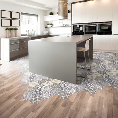 Antislip vloerstickers met beschermlaag - TOMETTES SOL VITA - 60x135cm - 10 zeshoekige stickers 30x26cm