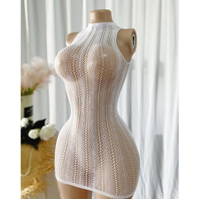 Couverture Sexy en Mailles de Poisson pour Femme Sans Bikini Creux Robe Body Con moulante Transparente Vêtements de Plage Maillot de Bain Été Femme Ds493 One Size gray