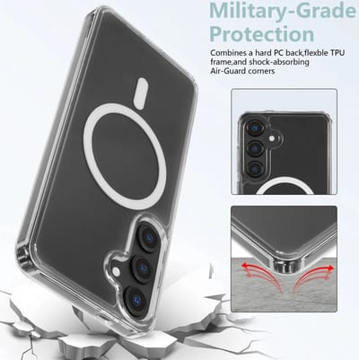 Hoesje Geschikt voor Samsung Galaxy S24 Plus - Compatibel met MagSafe - Hard Back Cover met Magneet - Transparant