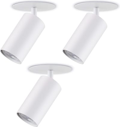 Maclean - Set van 3 stuks - Wandlamp - inbouw / buis, spot - rond - aluminium - Met LED lamp GU10 - 3000K - 55x100mm, kleur wit - MCE364 W