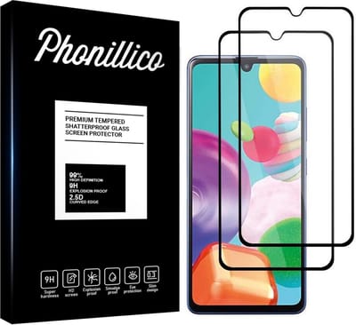 Screenprotector voor Samsung Galaxy A41 - 2 stuks Beschermglas van glas Transparante glazen schermbeschermfolie met zwarte randen