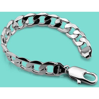 Trend 925 Sterling Zilver Platte Cubaanse Schakelarmband voor Dames Heren 12MM Breedte Armbanden Sieraden Rock Party Club Accessoire Cadeaus 20.3cm(8inch) gray