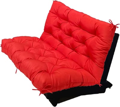 Hangmat bankkussen - Schommelkussen met rugleuning - Buiten ontspannen - Extra dikke vulling - 100 x 100 cm - Rood