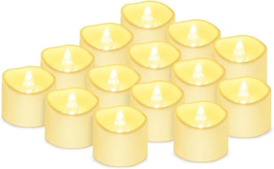 YOR® LED Kaarsen Oplaadbaar - Nep Kaarsen - Geel - 4cm x 4cm x 4cm