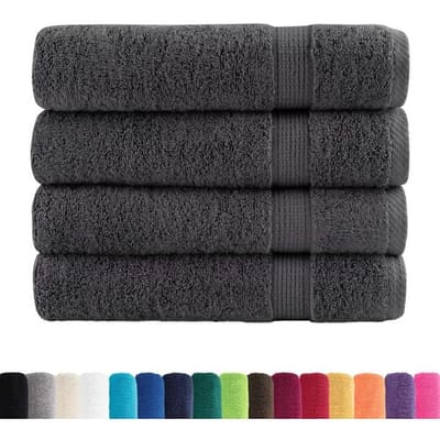 vidaXL - Handdoeken - SOLUND - 4 - st - 600 - g/m² - 50x100 - cm - antracietkleurig