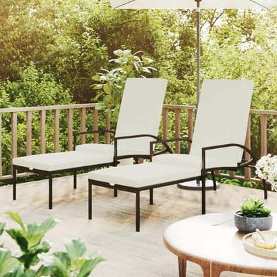 Loungers Set - Tuinstoelen - Ontspannen Buiten - Verstelbare Rugleuning - Set van 2 - Zwart