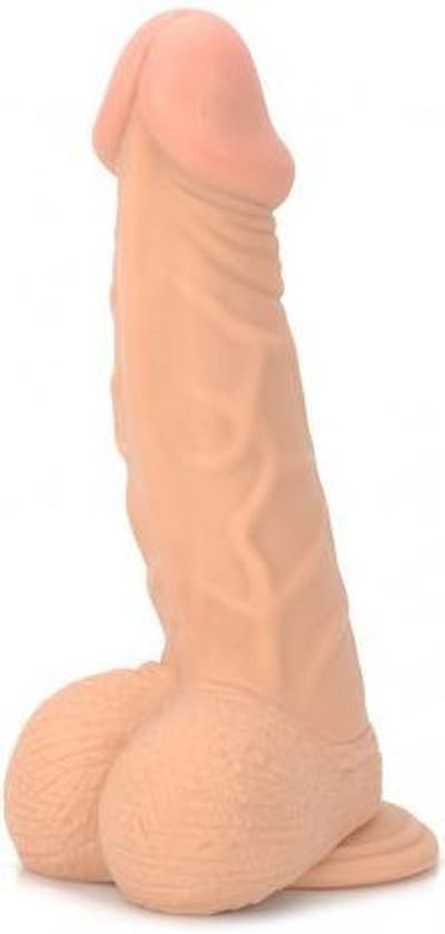 LoveToy - Lekkere dildo Ø 44 mm, 23 cm lang met ballen en zuignap Real Extreme echte verwenner