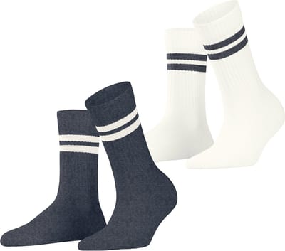 Esprit Tennis Stripe 2-Pack gedessineerd katoen multipack sokken dames veelkleurig - maat 35-38