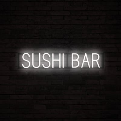 SUSHI BAR - Lichtreclame Neon LED bord verlicht | SpellBrite | 79,8 x 16 cm | 6 Dimstanden & 8 Lichtanimaties | Reclamebord neon verlichting