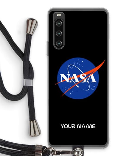 Gepersonaliseerd - Case Company® - Hoesje met koord geschikt voor Sony Xperia 10 IV hoesje met Koord - NASA - Telefoonhoesje met Zwart Koord - Bescherming aan alle Kanten en Over de Schermrand