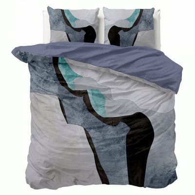 Dekbed-Discounter - Presence Dekbedovertrek 200 x 200/220 cm - Verkoelend Percale Katoen - Dubbele instopstrook - Wassen op 40 graden - Inclusief 2 kussenslopen - Blauw