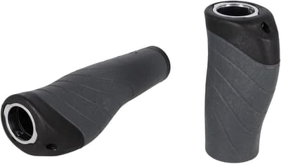 Fiets Handgrepen - Ergonomische Grips - Comfortabel Fietsen - Schokabsorberend Rubber - 135/92 mm - Zwart Grijs