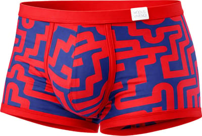 MODUS VIVENDI Labyrinth Boxer Red/Blue - MAAT XL - Heren Ondergoed - Boxershort voor Man - Mannen Boxershort
