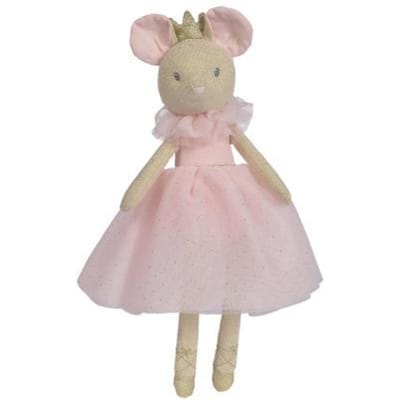 Nicotoy Muis ballerina roze jurkje 33cm - Knuffel