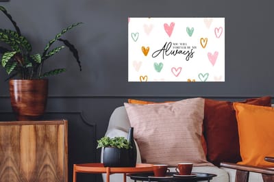 Muurstickers - Sticker Folie - Quotes - Spreuken - You will forever be my always - Relatie - 60x40 cm - Plakfolie - Muurstickers Kinderkamer - Zelfklevend Behang - Zelfklevend behangpapier - Stickerfolie