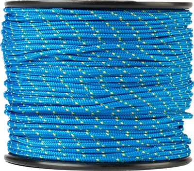 SNURO Polypropyleen touw (2mm, 100m, blauw met geel en groen) - Gevlochten touw - Lichtgewicht paracord voor buiten, survival en tuin - Breekkracht 71kg
