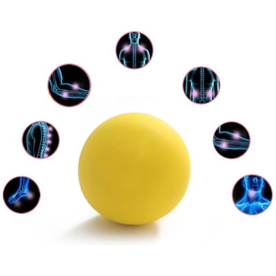 Massagebal Yoga Fascia Rubber Ronde Bal Voetmasseur voor Spierontspanner Alle Leeftijden Geel geel