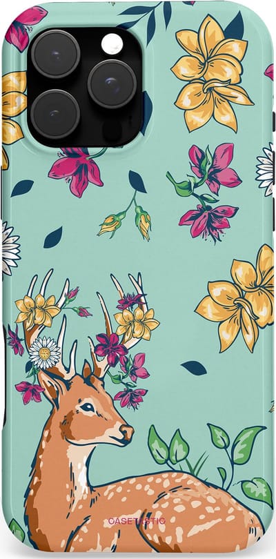 Casetastic Hoesje Geschikt voor Apple iPhone 16 Pro Max Magsafe - Stijlvolle Beschermende Duo-layer Case - Bloemenbronst