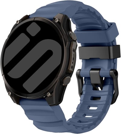 Strap-it Siliconen 'Trail' bandje geschikt voor Garmin Fenix 9 (Pro) 47mm - Fenix 8 (Pro-E-47mm) - Fenix 7 (Solar-Pro) - 6 (Solar-Pro) - Fenix 5 (Plus) / Forerunner 970 - 965 - 955 - 945 - 935 - 745 / Quatix 8 - 7 - 6 - 5 - Donkerblauw