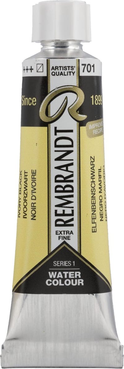 Rembrandt Aquarelverf Tube 10 ml Ivoorzwart 701