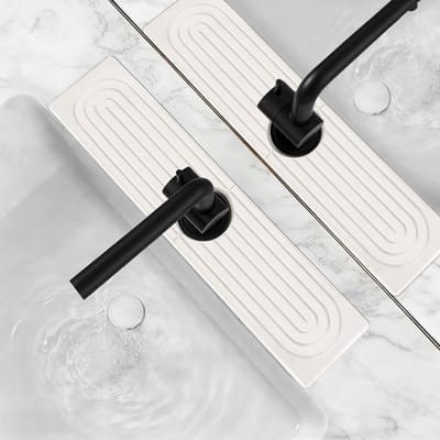 Kraanmat voor gootsteen, stenen droogmat 40 × 10 cm, super absorberend en spatbescherming voor keuken en badkamer aanrecht