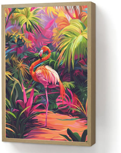 Nachtlampje 40x60 cm - Kinder lamp - Flamingo - Tropisch - Dier - Bladeren - Tafellamp kinderkamer draadloos - Slaapkamer lampje - Bedlamp kinderen - Kinderlampje - Wandlamp babykamer - Nachtlampjes