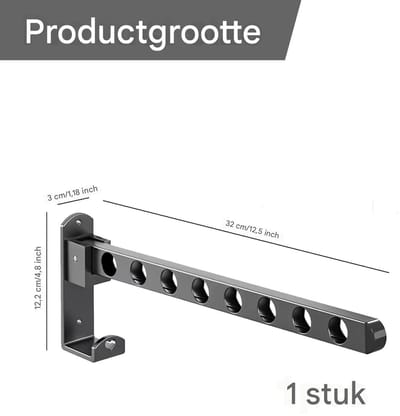 Ynkkvre-Opvouwbare Kledinghaak – Roestvrij Staal – Max. 7 kg – Klapbaar, Waterbestendig en Duurzaam – Voor Badkamer, Keuken en Balkon
