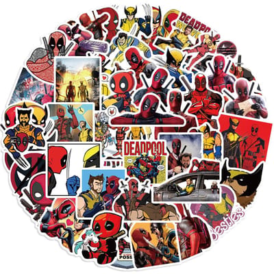 50 stuks Film Deadpool Wolverine Graffiti Stickers Voor Fiets Handrekening Pennenbakje Decals black