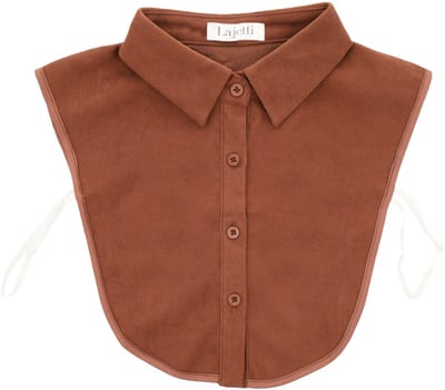 Lajetti - Bruin Kraagje met Puntkraag - Dames Blouse Kraagje Los
