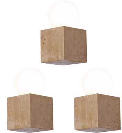 Set van 3 Wandlamp Binnen Woonkamer Wandlampen E27 Lampenkap voor Kinderkamer Eetkamer Slaapkamer Beige
