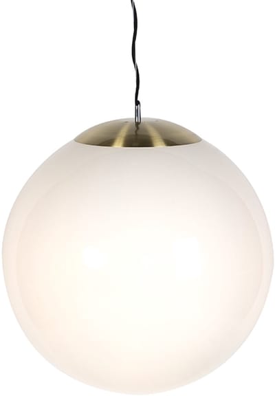 QAZQA ball hl - Moderne Hanglamp - 1 lichts - Ø 500 mm - Wit - Woonkamer | Slaapkamer | Keuken