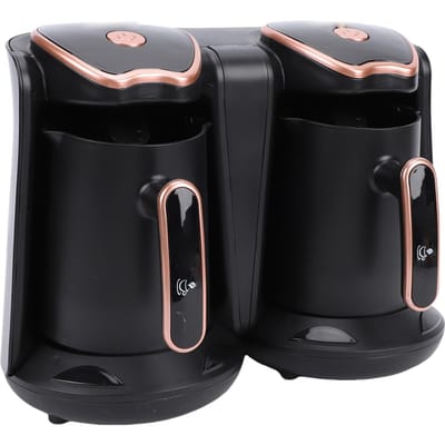 Cafetière Turque 1200W Double Compartiment Machine à Café Turc Électrique avec 2 Tasses pour Infusion de Boisson Chaude black