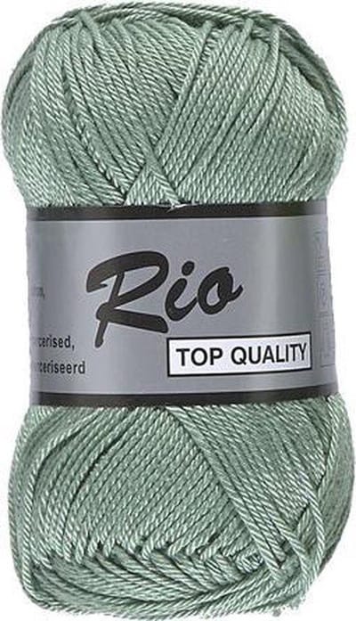 Lammy yarns Rio katoen garen - olijf groen (375) - naald 3 a 3,5mm - 10 bollen