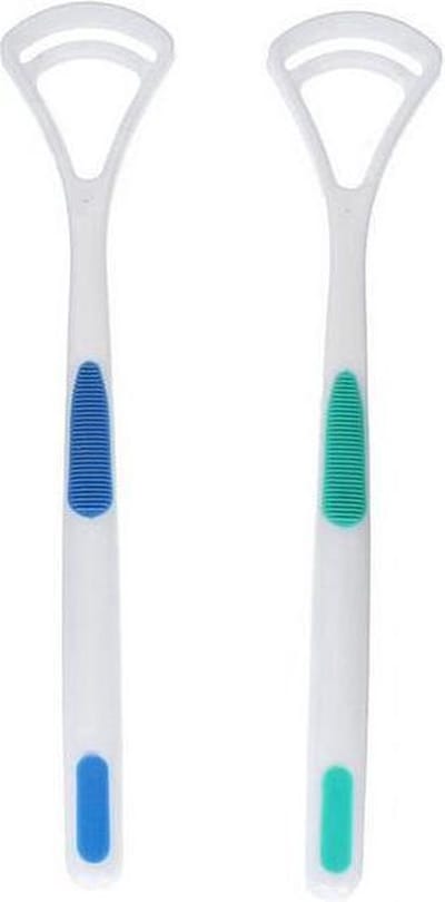Scoby - Tongschraper - Mondhygiëne Tool - Tongreiniger - Tong Cleaner - Roestvrij Staal - 2 Stuks - Zilver