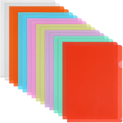 Dailygoods- Documentenmappen A4 - 16 Stuks - Kunststof Hoezen - Transparant/Kleurrijk - Organiseren - Beschermd Papierwerk - Documentenhoezen