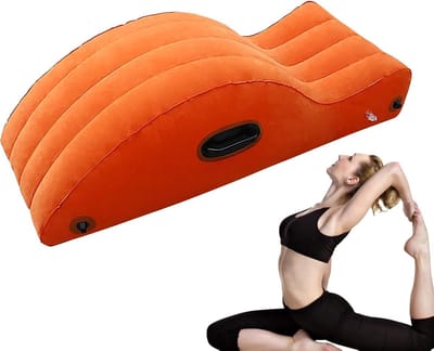 Opblaasbare Yoga Stoel - Pilates Lounger - Fitness Oefening - Ergonomische Ondersteuning - Compact Opvouwbaar - Grijs