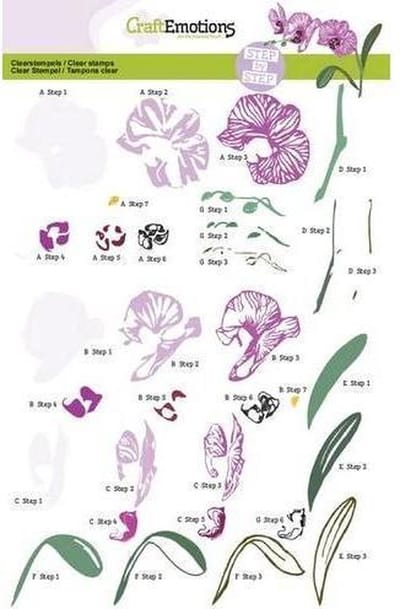 CraftEmotions Step stempel A5 - orchidee