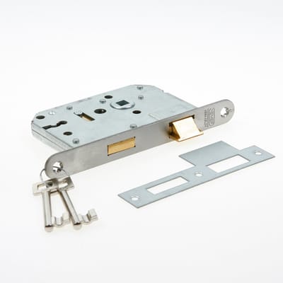 Nemef Deurslot klaviersleutel - afgerond - 20 x 174 mm - RVS - doornmaat 50 mm - PC 55