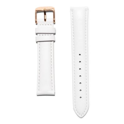KRAEK Wit Rosé Goud - Leren bandje - Horlogebandje - 16 mm bandje - Met push pin - Echt Leer