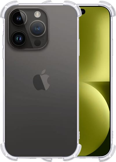 Hoesje - Geschikt voor Apple iPhone 15 Pro - Sterk & Shockproof - Siliconen Case - Back Cover - Telefoon Hoes Shock Proof - Telefoonhoesjes - Transparant