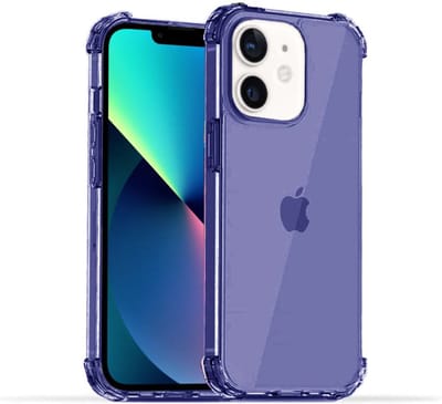 Smartphonica iPhone 12 Mini transparant siliconen hoesje - Donkerblauw geschikt voor iPhone 12 Mini