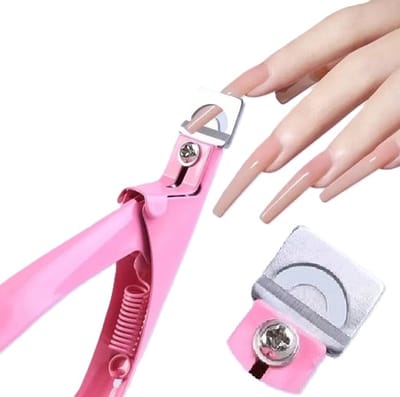 Nageltip Knipper Voor Kunstnagels I Nagel Tip Cutter I Nepnagels Knippen I Met Guillotine Veer I RVS I Roze