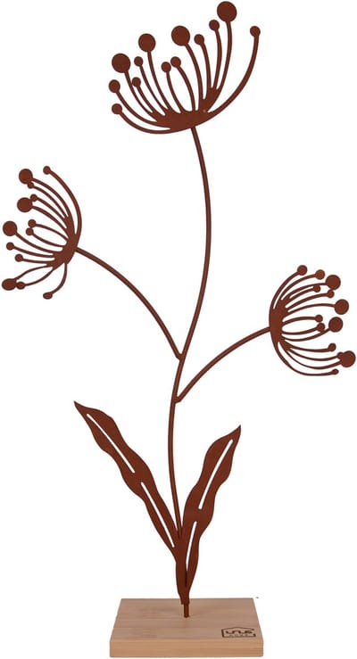 UNUS® Staander decoratieve bloemsilhouet roestlook groot - staand - cadeau - kast decoratie - tafel decoratie